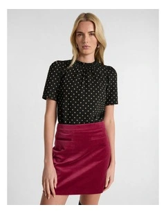 Shelby Spot Top in Black Multi