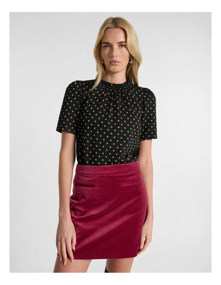 Shelby Spot Top in Black Multi image 1