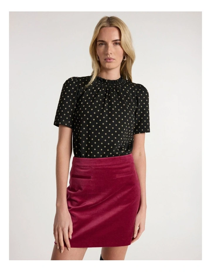 Shelby Spot Top in Black Multi image 2