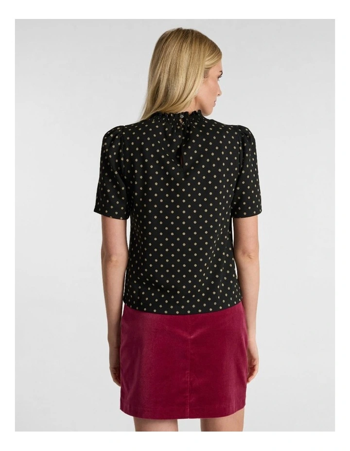 Shelby Spot Top in Black Multi image 3