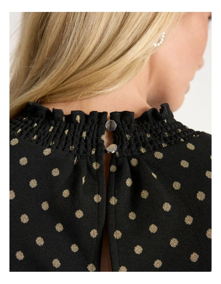 Shelby Spot Top in Black Multi image 3
