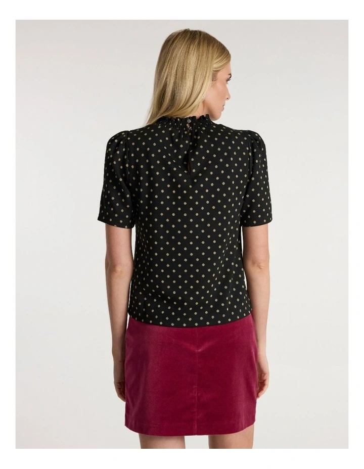 Shelby Spot Top in Black Multi image 4