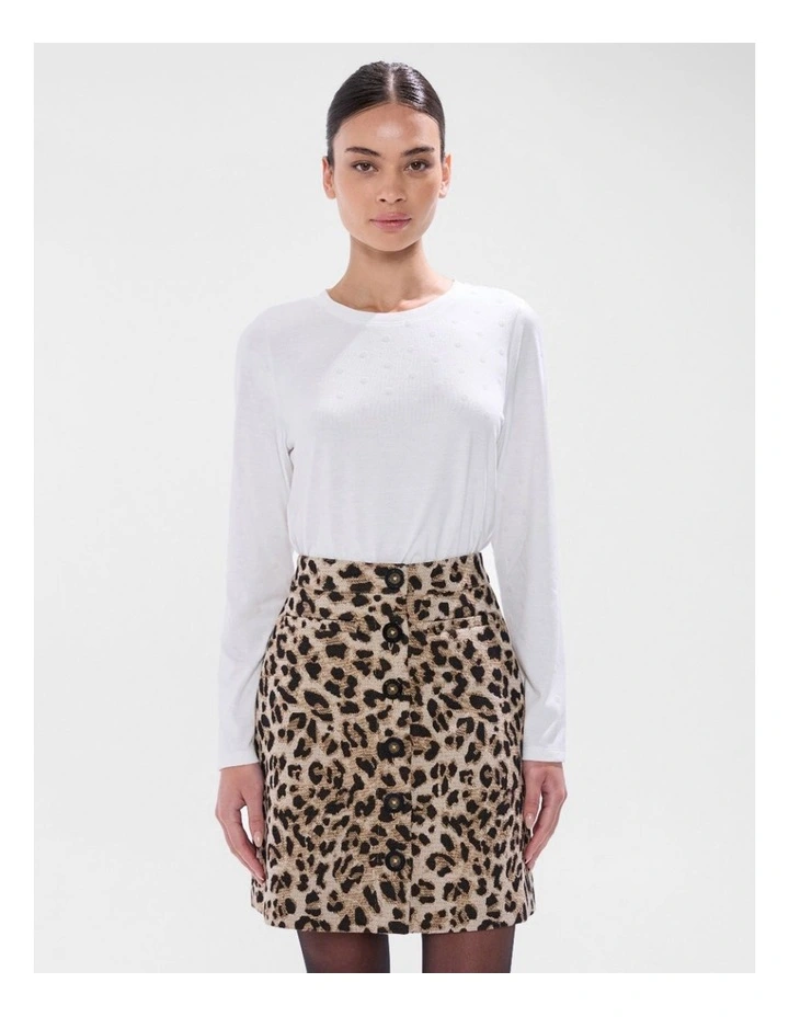 Galaxy Long Sleeve Top in Ivory image 1