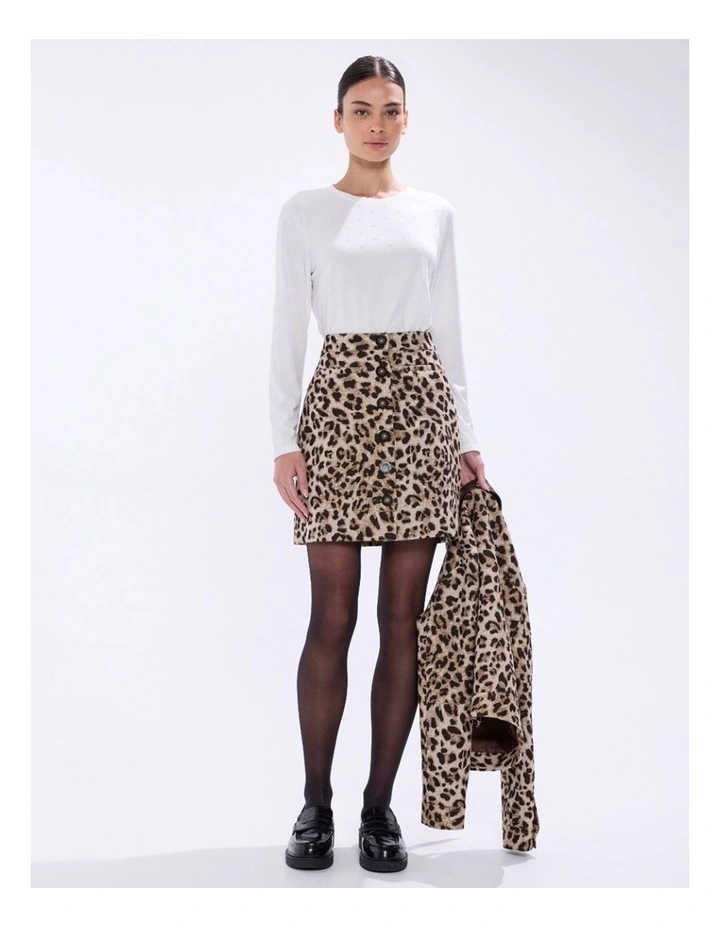 Galaxy Long Sleeve Top in Ivory image 1
