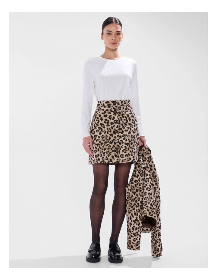 Galaxy Long Sleeve Top in Ivory image 2