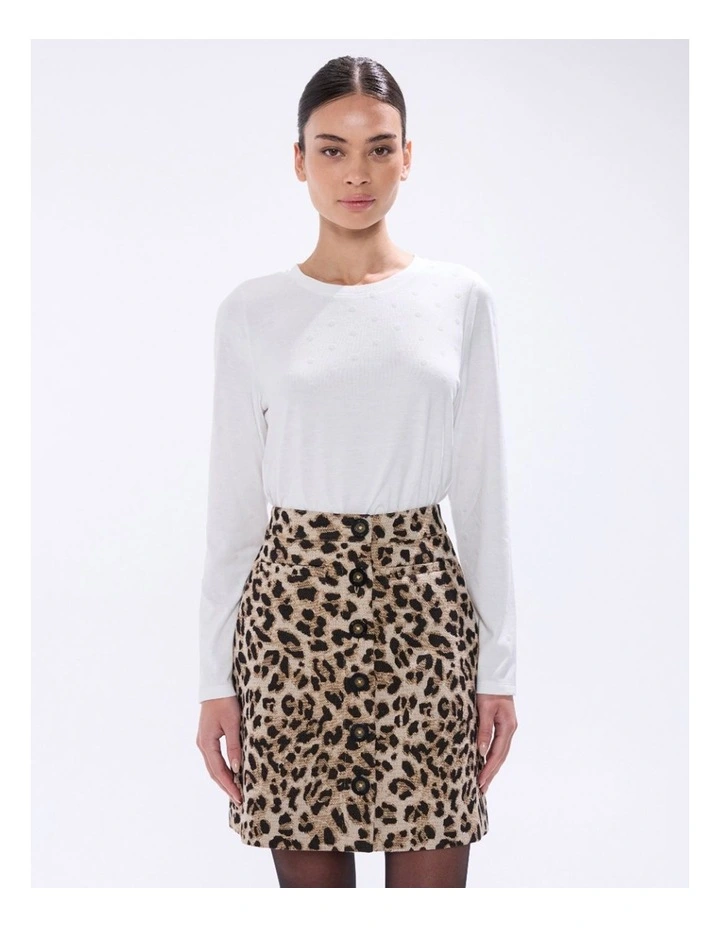 Galaxy Long Sleeve Top in Ivory image 2