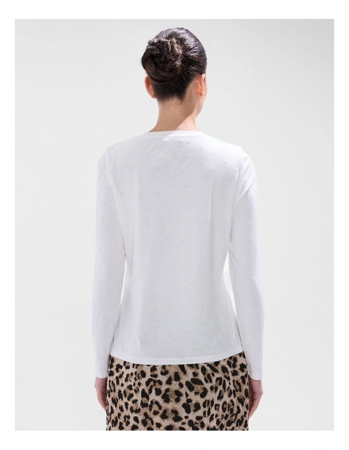 Galaxy Long Sleeve Top in Ivory image 3