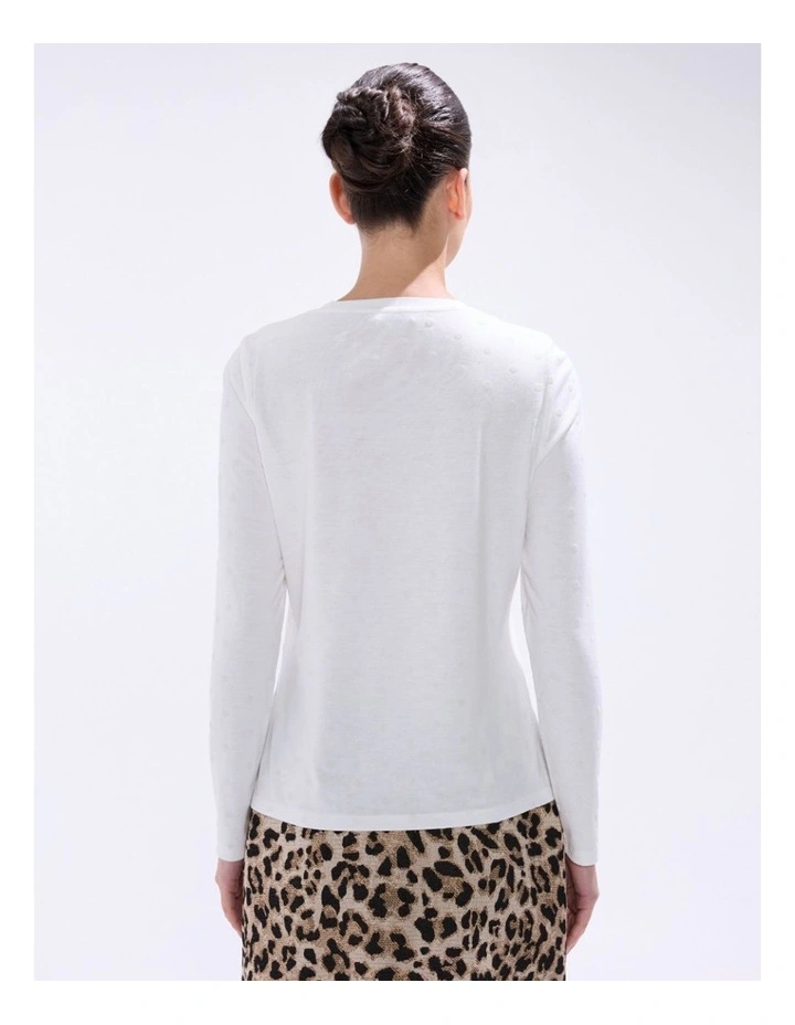 Galaxy Long Sleeve Top in Ivory image 4