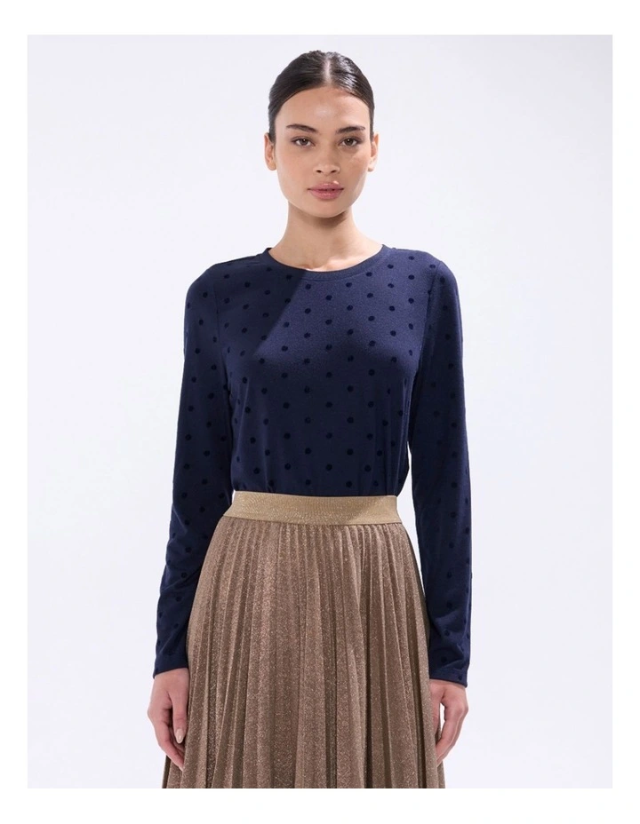 Galaxy Long Sleeve Top in Moonlit Navy image 2