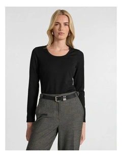 Chloe Textured Top in Black