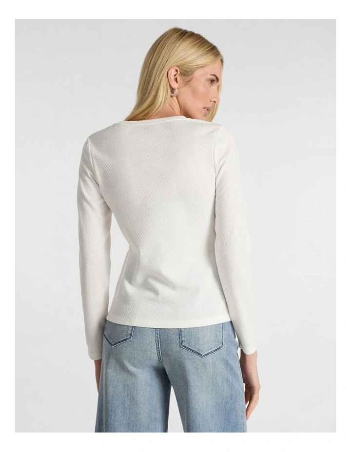 Chloe Textured Top in Ivory image 3