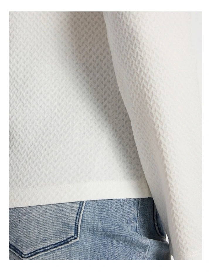 Chloe Textured Top in Ivory image 4