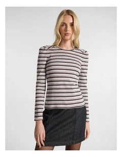 Double Double Stripe Top in Pink Stripe
