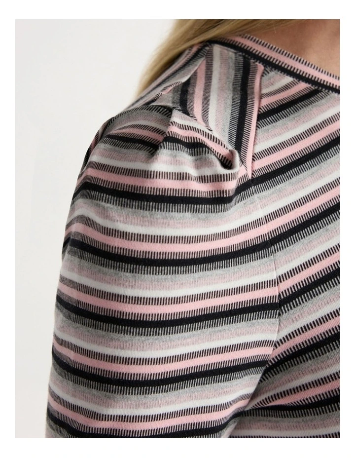 Double Double Stripe Top in Pink Stripe image 3