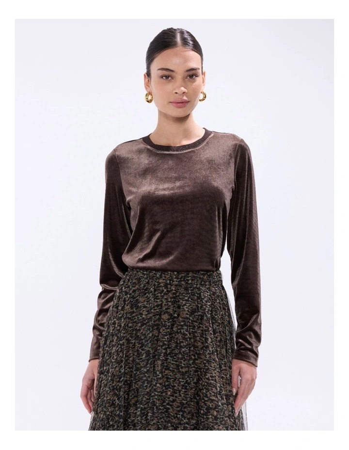 Vini Velvet Top in Espresso image 2