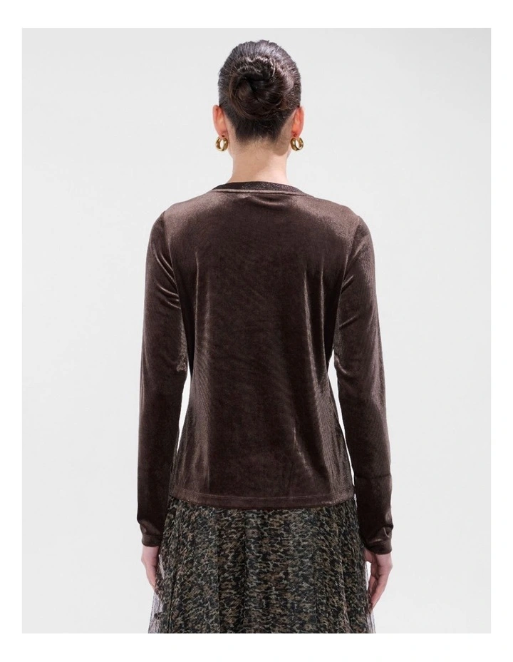Vini Velvet Top in Espresso image 3