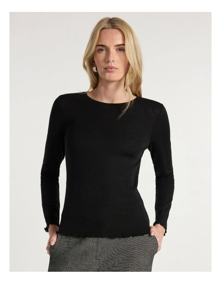 Ginny Babywool Top in Black image 2