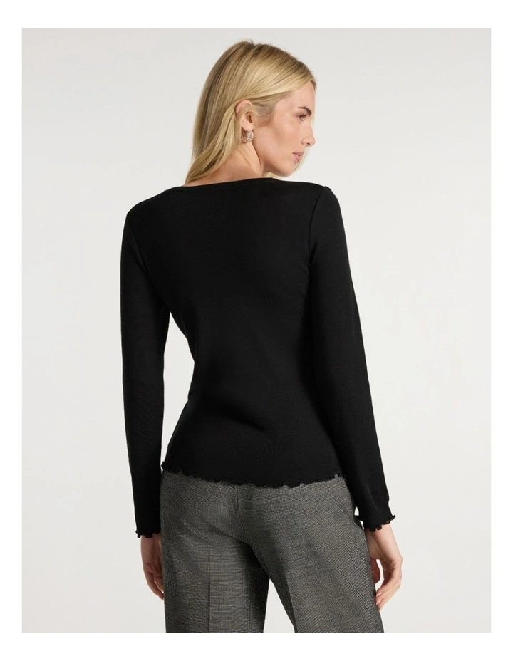 Ginny Babywool Top in Black image 4