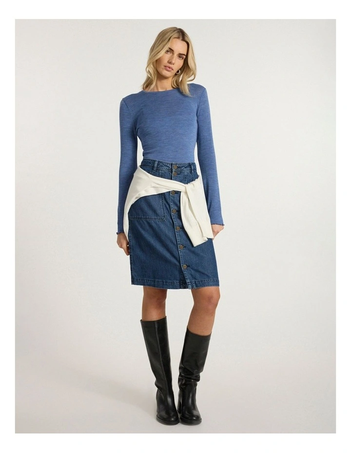 Ginny Babywool Top in Denim Blue image 1