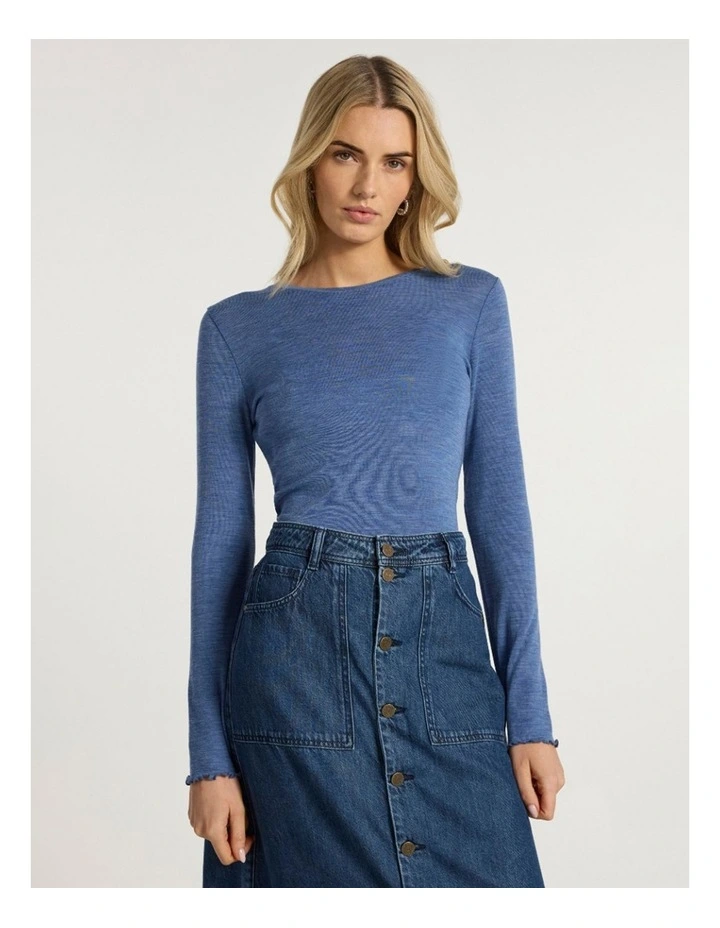 Ginny Babywool Top in Denim Blue image 2