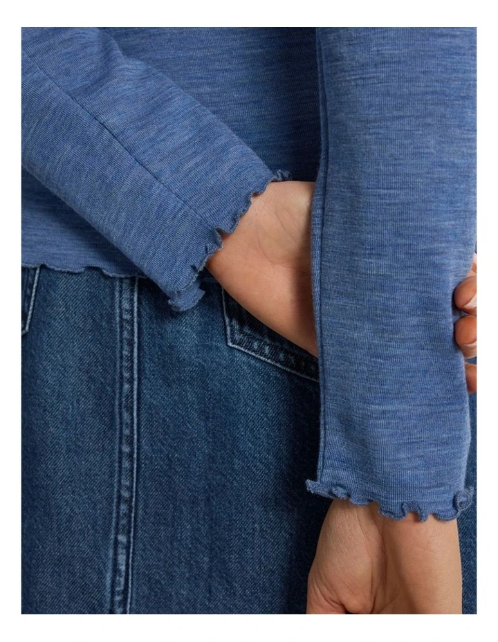 Ginny Babywool Top in Denim Blue image 3