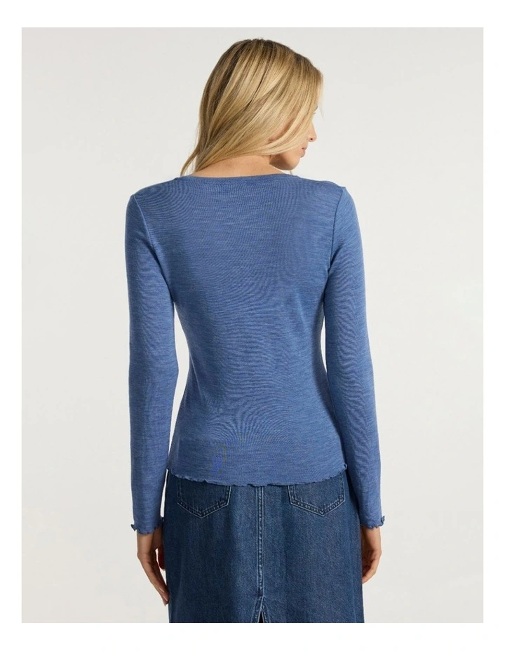Ginny Babywool Top in Denim Blue image 4
