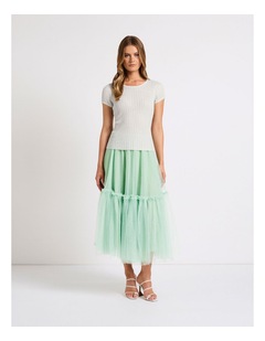 Marcs Perez Metallic Rib Tee in Silver
