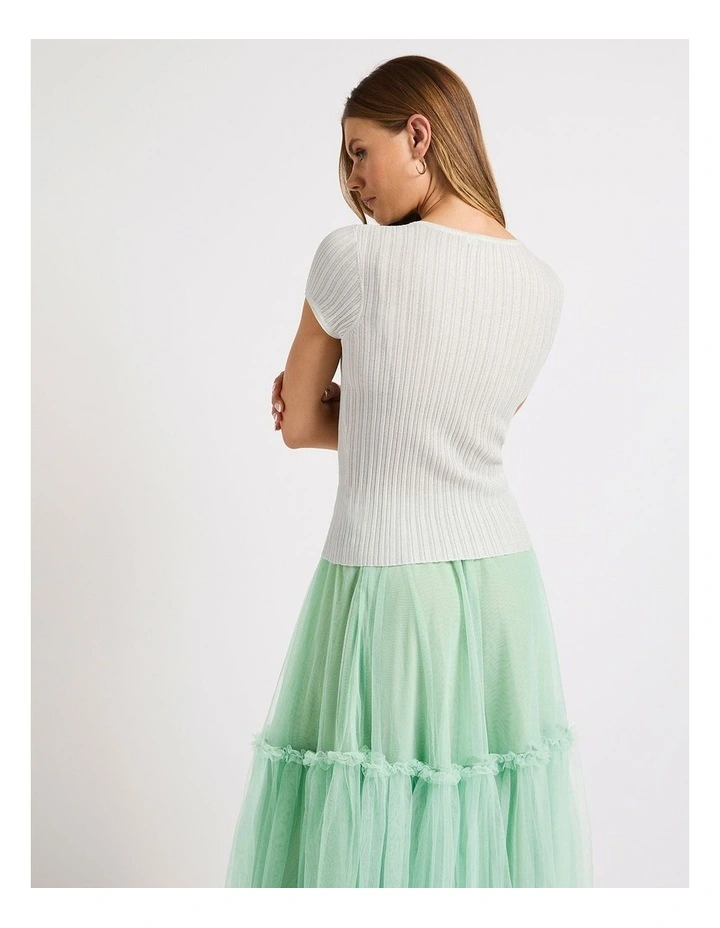 Perez Metallic Rib Tee in Silver image 3