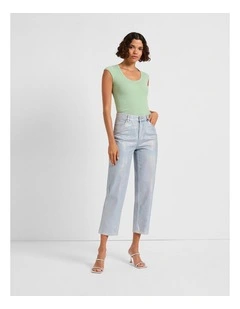 Heroes Rib Knit Top in Paradise