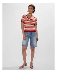 Down With Love Knit in Orange Stripe
