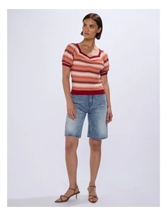 Down With Love Knit in Orange Stripe