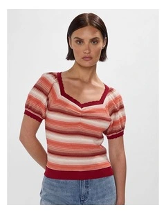 Down With Love Knit in Orange Stripe