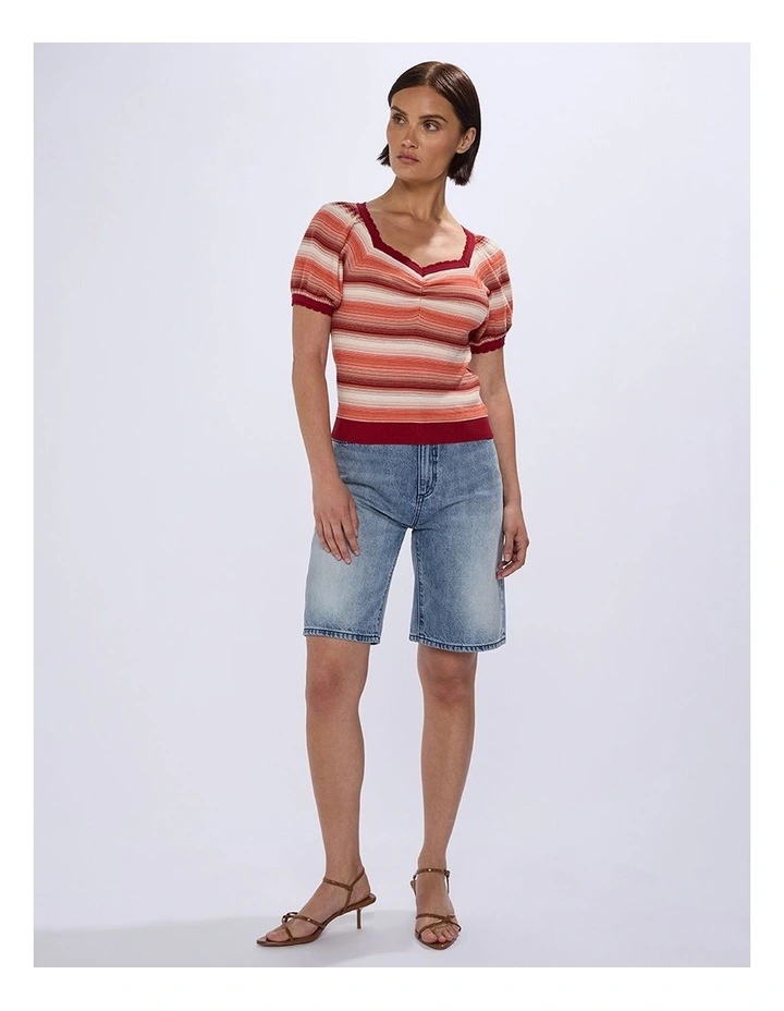 Down With Love Knit in Orange Stripe image 1