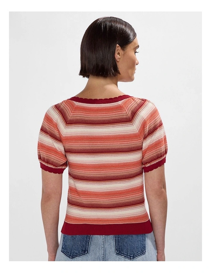 Down With Love Knit in Orange Stripe image 3