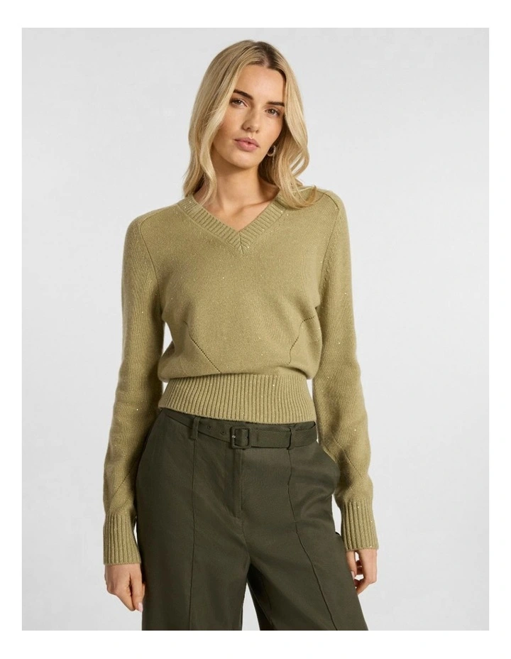 Superstar Sequin Knit in Khaki image 1