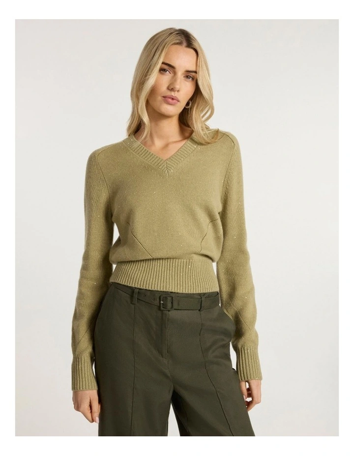 Superstar Sequin Knit in Khaki image 2