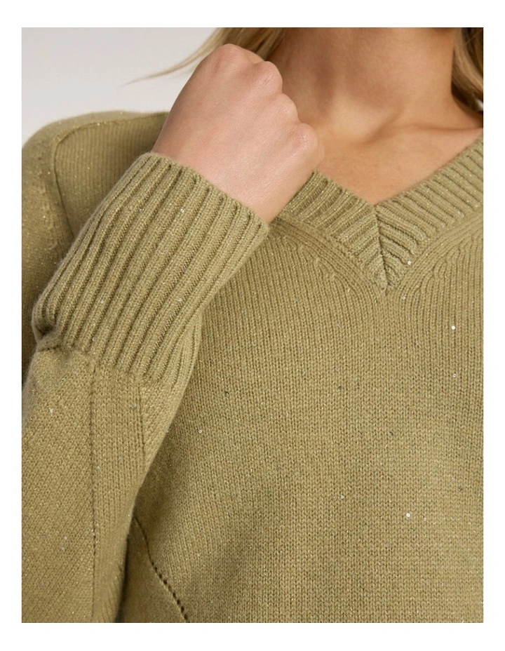 Superstar Sequin Knit in Khaki image 4