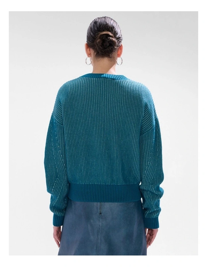 Connie Contrast Knit in Teal Multi image 3
