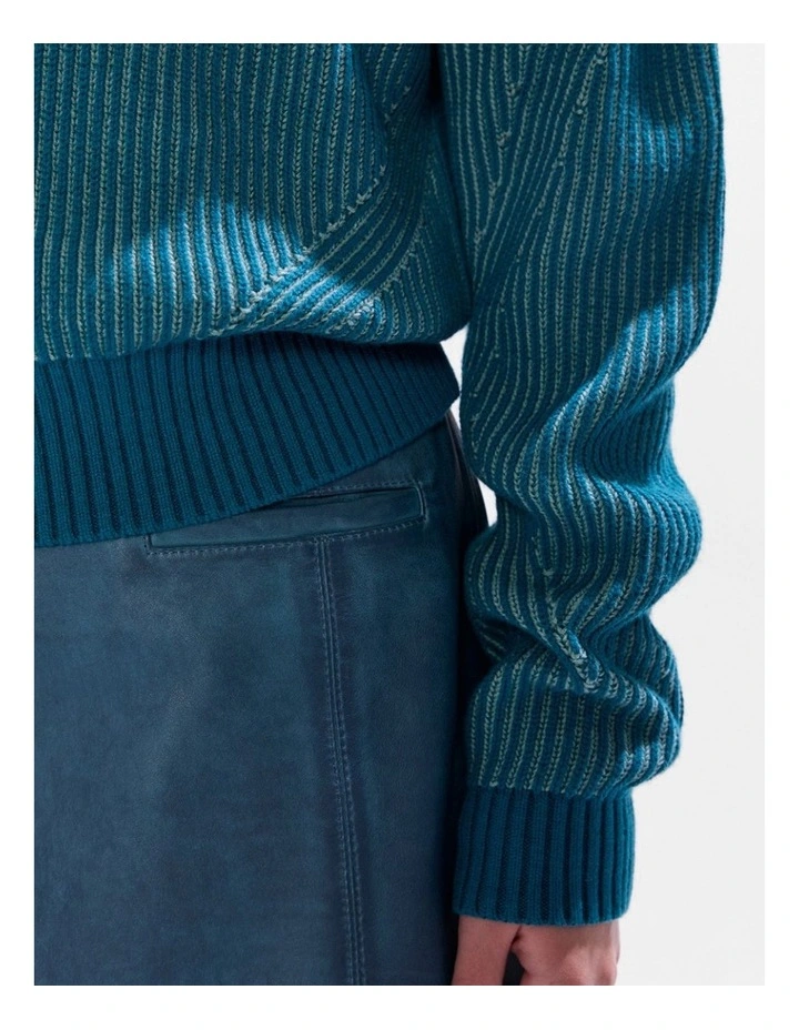Connie Contrast Knit in Teal Multi image 4