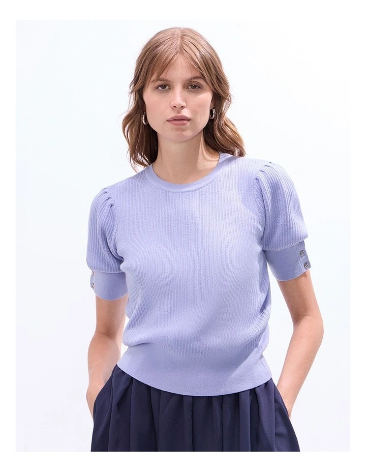 Clare Merino Knit in Pearl Blue image 2