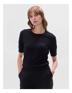 Shimmer Flames Knit in Black
