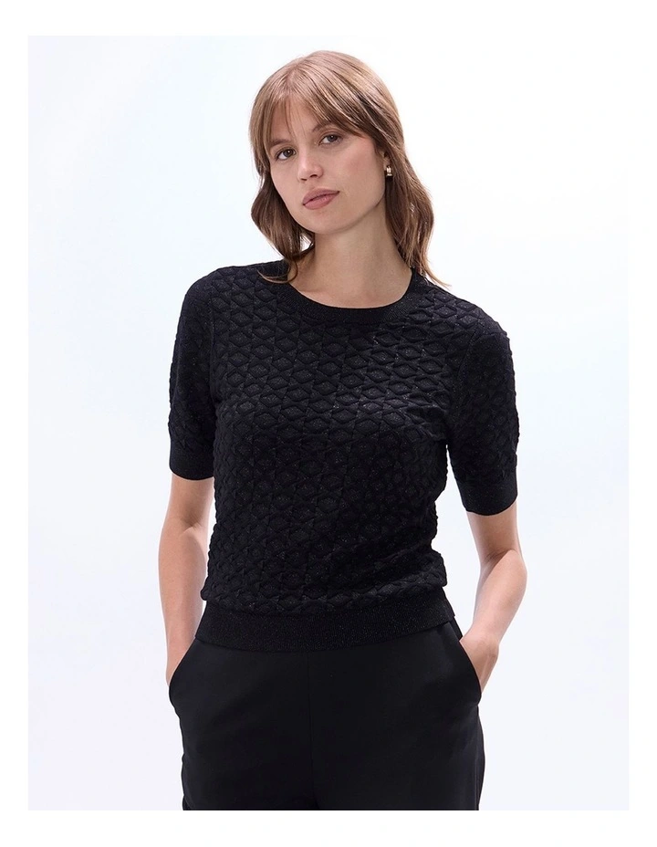Shimmer Flames Knit in Black image 2