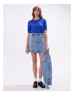 Shimmer Flames Knit in Royal Blue