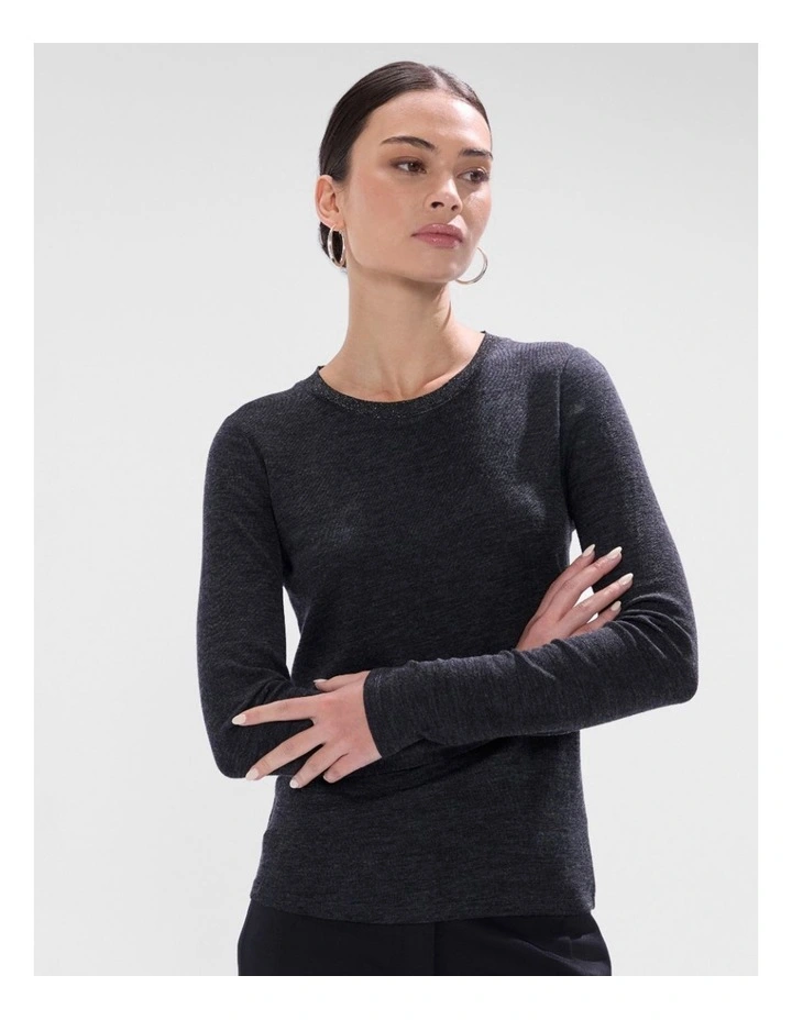 Bellamy Babywool Top in Charcoal Melange image 1