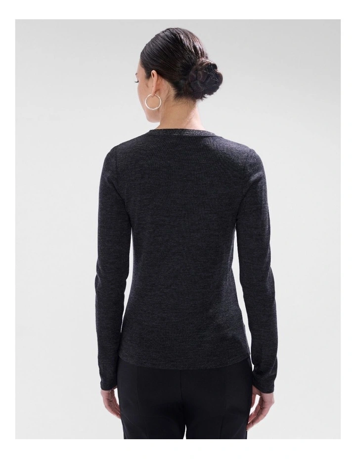 Bellamy Babywool Top in Charcoal Melange image 3