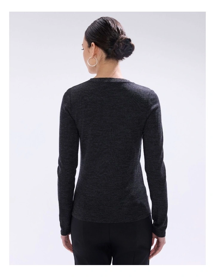 Bellamy Babywool Top in Charcoal Melange image 4