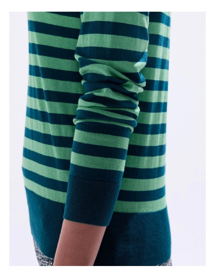 Let Go Csc Stripe Knit in Green Stripe image 2