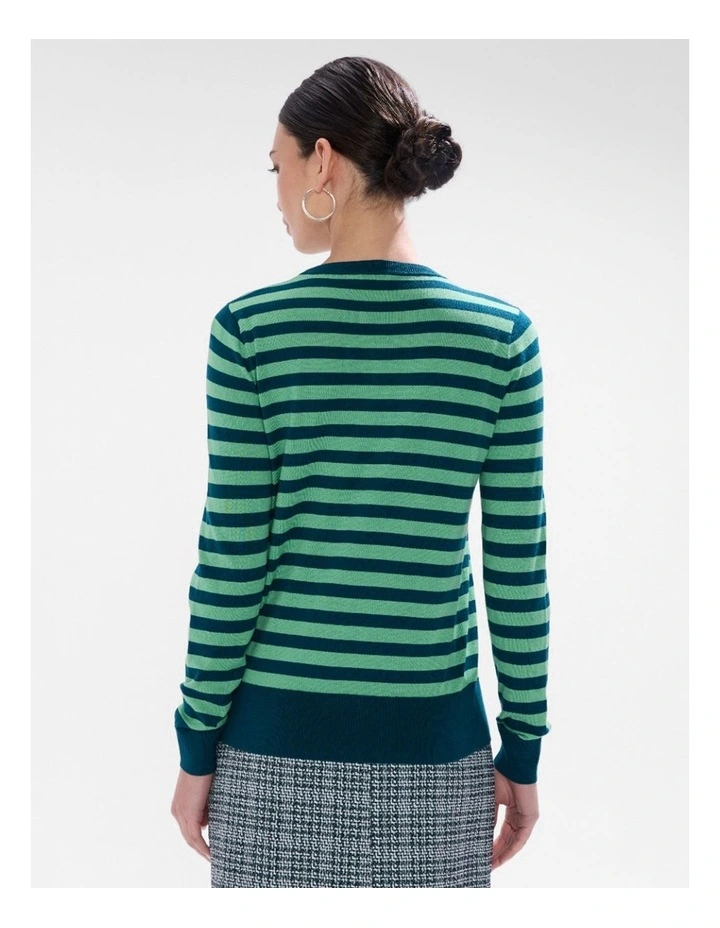 Let Go Csc Stripe Knit in Green Stripe image 3