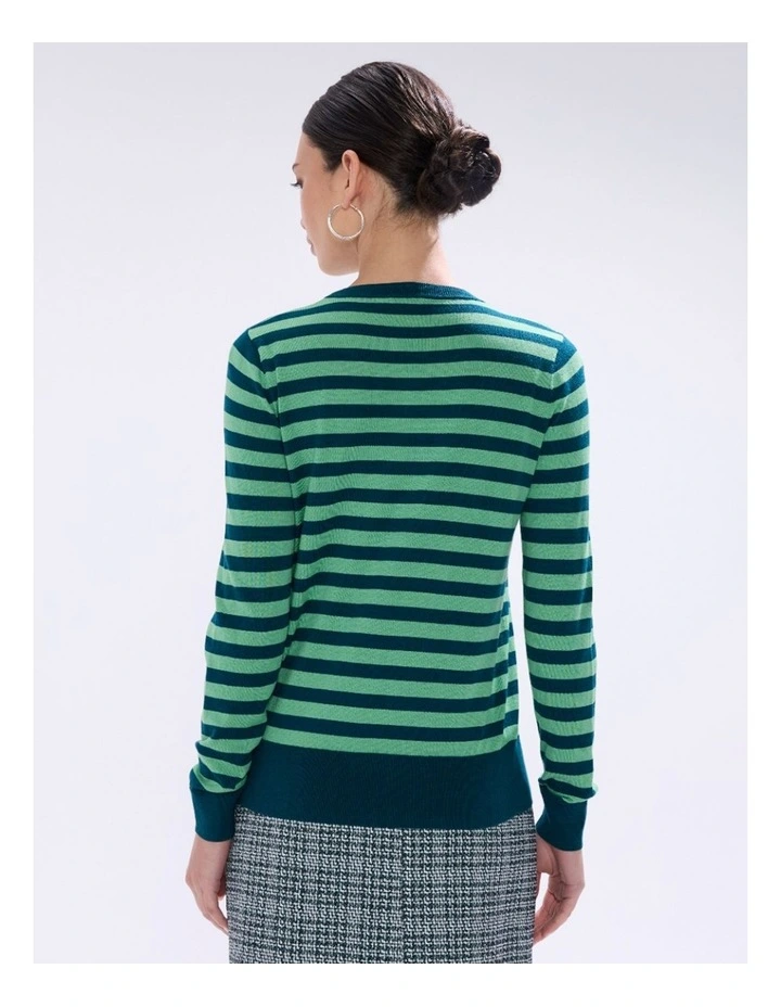 Let Go Csc Stripe Knit in Green Stripe image 3