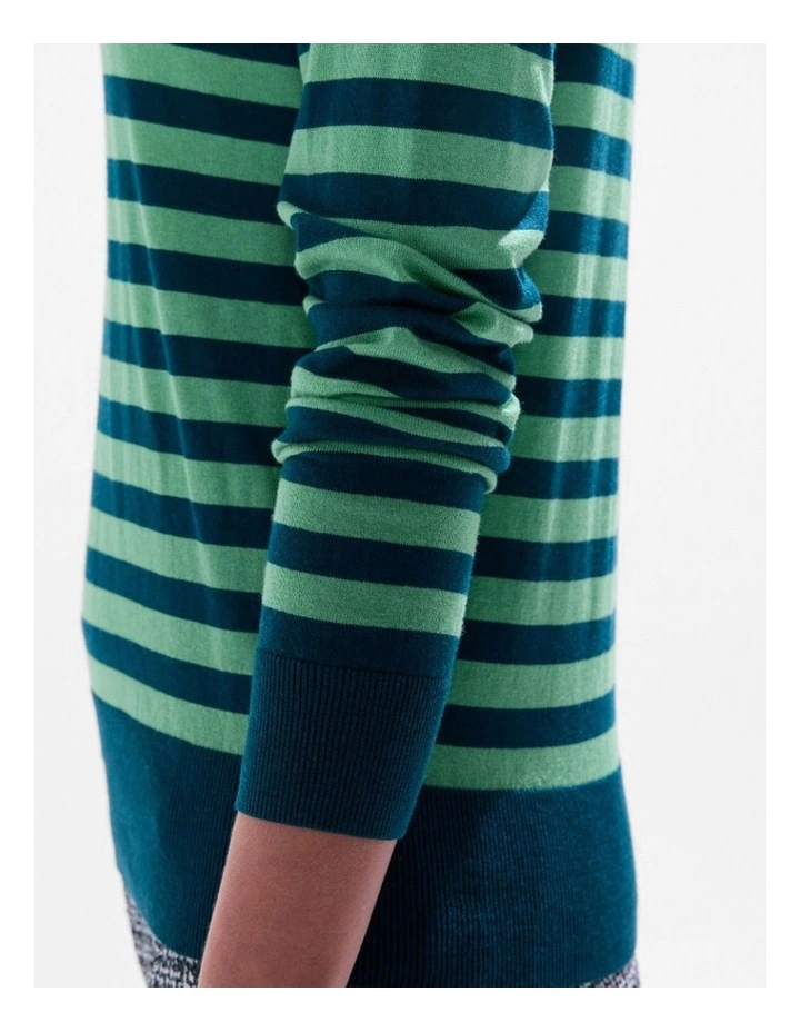 Let Go Csc Stripe Knit in Green Stripe image 4
